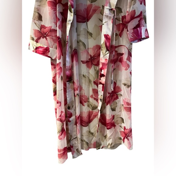 Vintage California Dynasty Pink Floral Robe Women’s Size Small - Picture 6 of 7